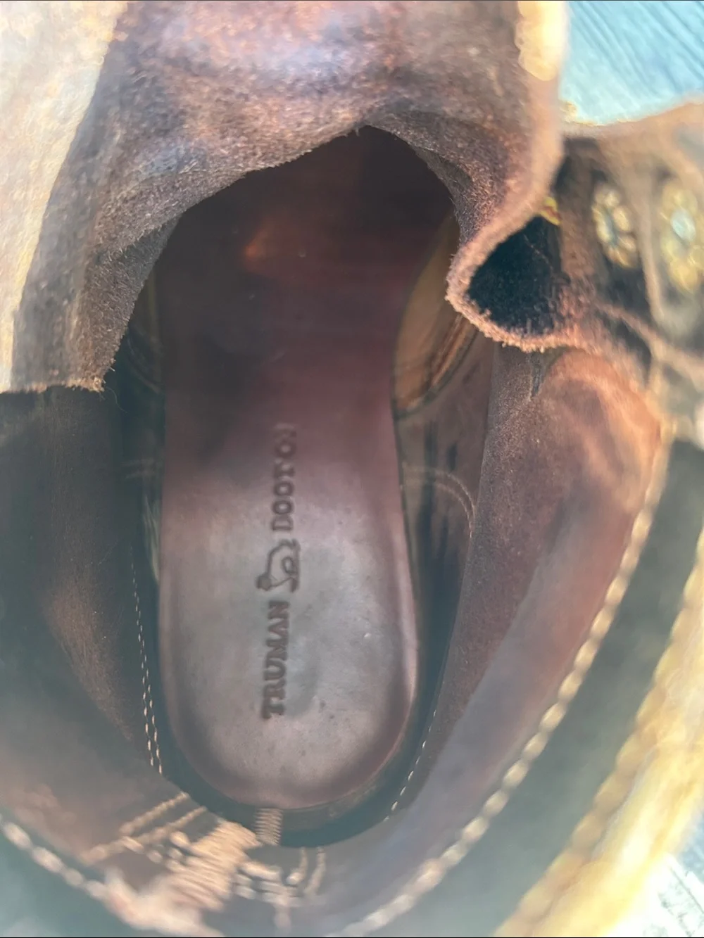 Truman Boots Moc Toe in Java Waxed Flesh